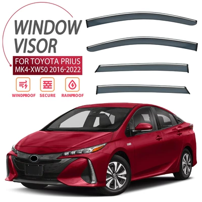 Rain shield PRIUS Window visor - standard-packing-without-logo-prius-mk4-xw50-2016-2022-with-bright-strip-lb-rain-shield