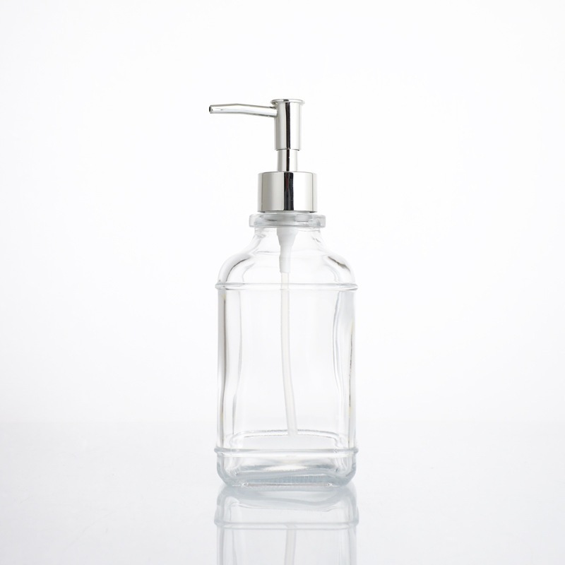 Botella de desinfectante para manos Botella de vidrio acondicionador de cabello champú de hotel Botella transparente de presión doméstica botella dividida de gel de baño image 11