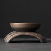 Ancient early roasted coarse ceramic tea leakage filter iron rust glaze creative ceramic filtering set of tea ceremony zero filter