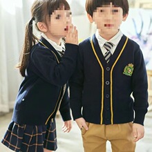 儿童毛衣校服小童开衫外套针织衫新款韩版纯棉开衫男中大童装长袖