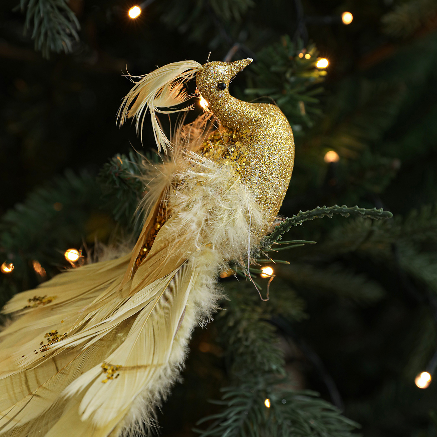 Decoración del árbol de Navidad pájaros plumas de color simulación de pájaros horticultura ramas decoración accesorios decoración pájaros colgantes