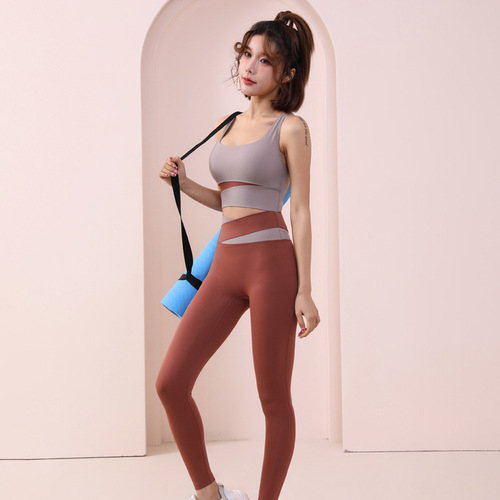 New sports bra for women, shock-proof push-up fitness bra, running vest, fashionable yoga wear set