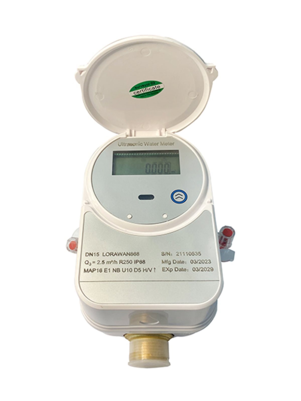 超声波阀控水表住宅、商业和轻工业室内使用液晶显示黄铜体