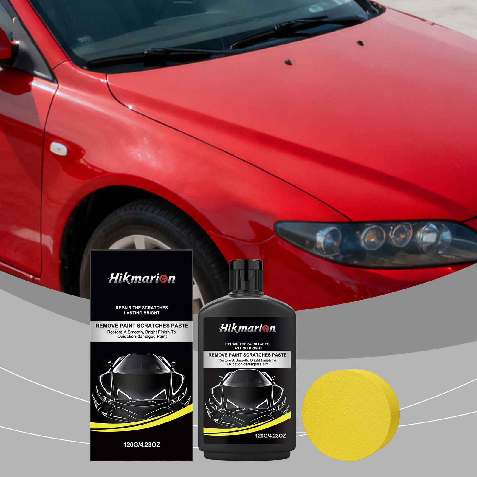Hikmarion汽车划痕护理膏 抛光增亮汽车漆面清洁养护日常划痕护理