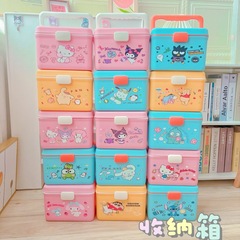 新款库洛米少女心大容量化妆品手提收纳盒家用多功能便捷收纳药箱
