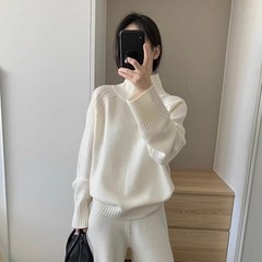 25毛衣女秋冬懒惰风宽松显瘦百搭外穿针织上衣女士羊毛衫宽松套头