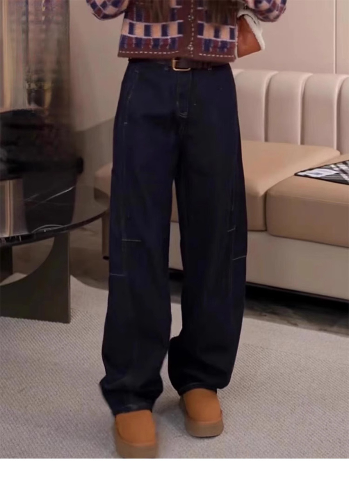 Damen Jeans Mit Hohem Bund Und Fleecefutter Für Den Winter_voghion.com