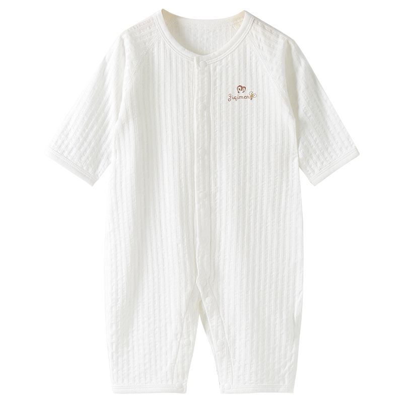 Mono de bebé para verano, traje fino de manga larga con aire acondicionado, ropa de algodón puro para recién nacidos, conjunto de verano para niños y niñas.