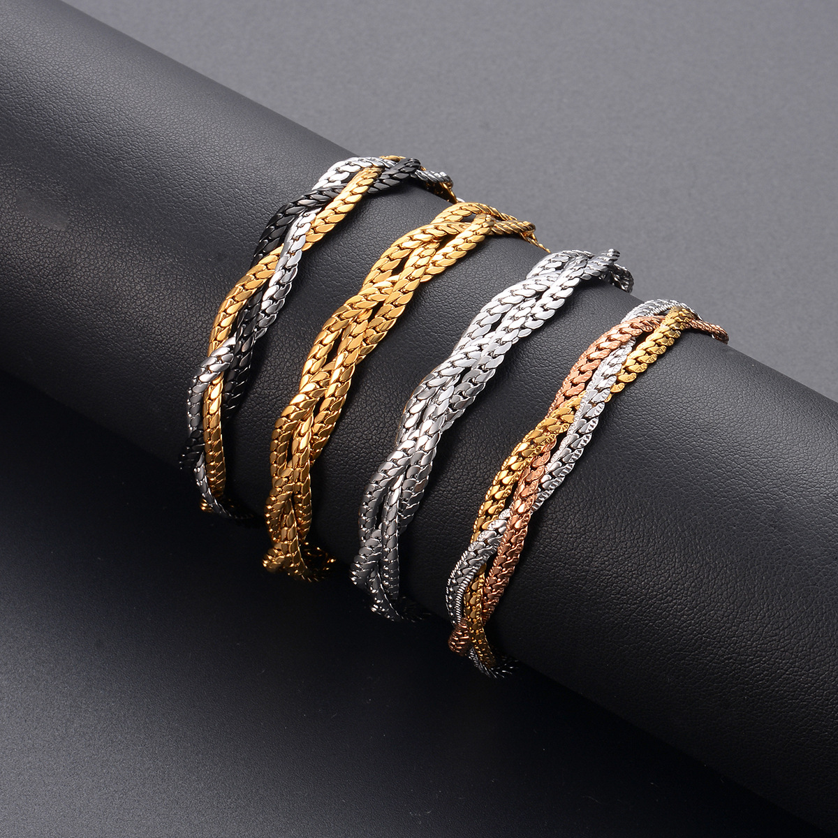 Ig Style Simple Style Geometric Stainless Steel Plating Bracelets display picture 3