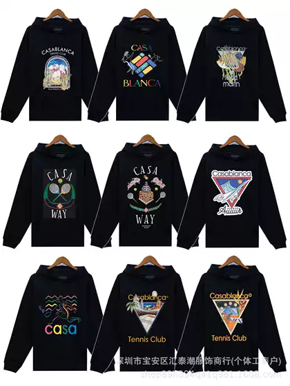 New Arrival Fall/Winter Unisex Casablanca Fleece Hoodie Pullover American Street Style