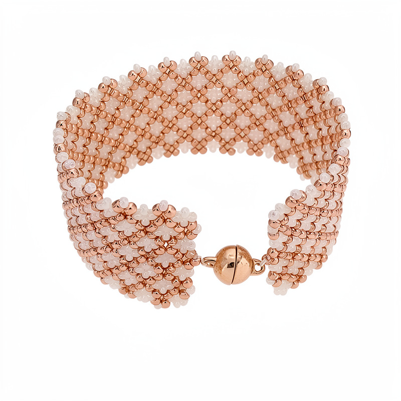 Geométrica cuentas de vidrio redondo cuentas pulsera magnética ligera pulsera de lujo nicho temperamento de moda personalidad anillo joyería