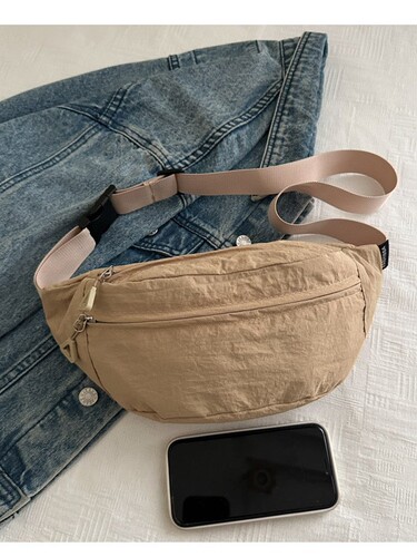 Breast bag for women's new sports and casual nylon shoulder bag for large capacity and all-matching small bag for mobile phone, men's cross-body waist bag