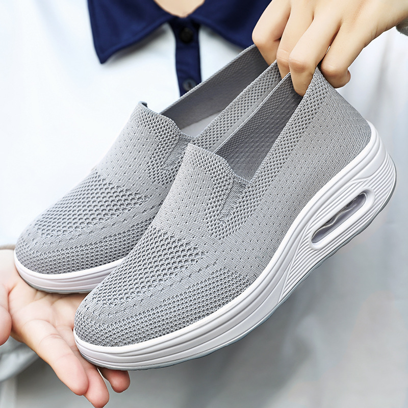 Zapatos de mamá para mujer, verano 2025, transfronterizos, Temu, dropshipping, sin cordones, para estar en casa, zapatos casuales con suela gruesa y amortiguación de aire