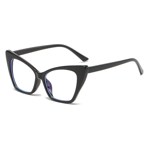 2024跨境新款时尚防蓝光猫眼眼镜架 欧美街拍百搭素颜平光镜28075