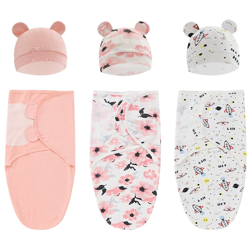 Newborn Swaddle Sleeping Bag, European Style, Hat Included, Multi-Pattern (0–6 sizes)
