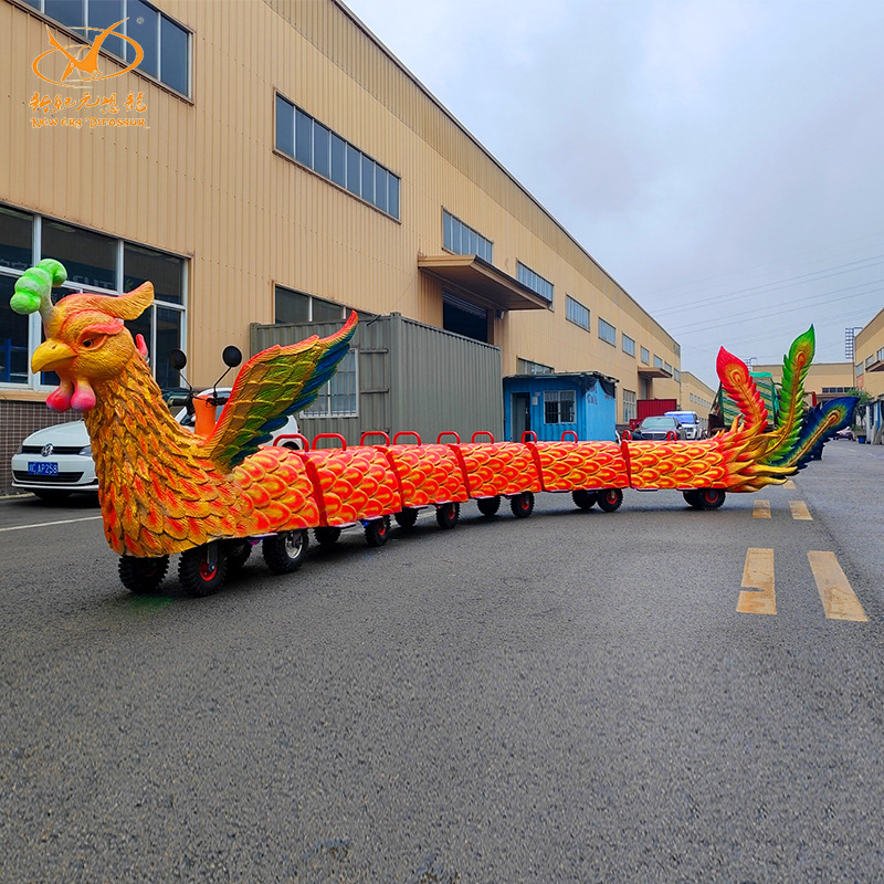 China Dragon Train tripulado tren de atracciones parque de atracciones tren de atracciones eléctricas sin rieles