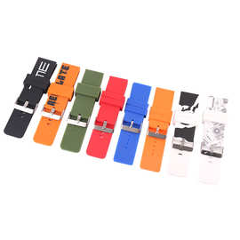 手表配件现货26mm硅胶表带针扣适合多种品牌手表户外运动防水表链