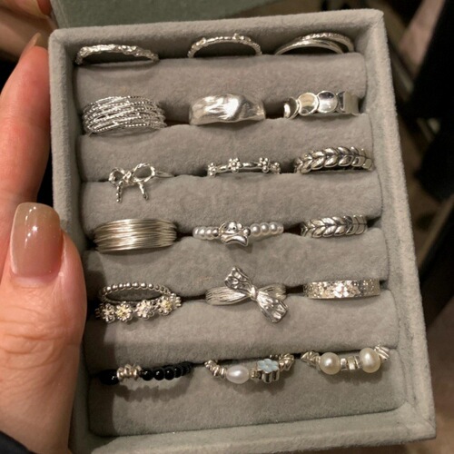 Korean 925 Pure Silver Plain Band Ring for Women, Non-Fading, Versatile Ending Ring, Ins Design, High-End Sense of Style, Fashion Open Ring