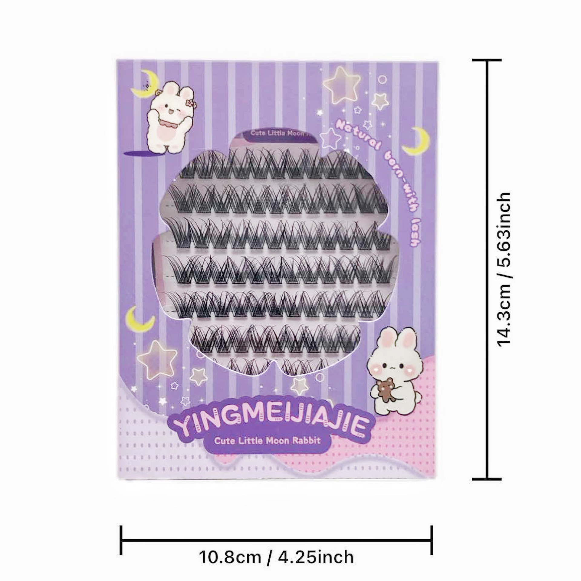 Caja de regalo de pestañas falsas transfronterizas empaquetadas ocho filas YF29 densas pestañas de un solo rayo de pestañas de cómic sin pegamento pestañas falsas