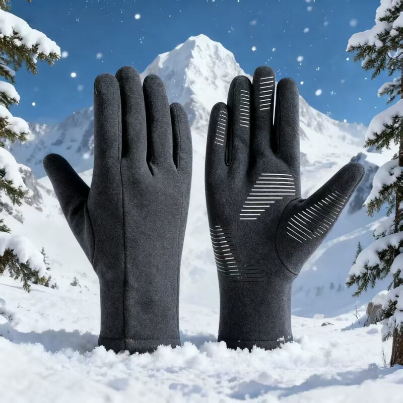 冬季滑雪内胆内衬手套男士户外骑行跑步手套触屏功能薄款保暖手套|undefined