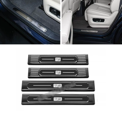 Suitable for 26 Models of Dekorativ pedal başlıqları - door-inside-4-pieces-of-inner-sill-strips-stainless-steel-black-titanium-brushed-applicable-to-2026-wuling-huajing-s