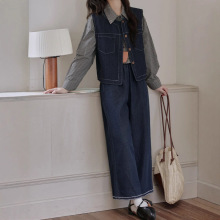 减龄休闲马甲2025秋季新款文艺森系日系宽松牛仔马甲背心