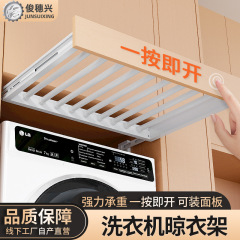 洗濯機引き出し式衣類ラック、リバウンド伸縮式スライドレール、隠し不可視衣類ラック、バルコニー上のパンツラック収納
