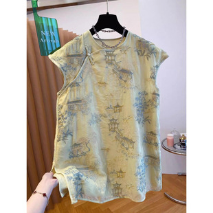 3797 New Chinese Style Sleeveless Top for Women 2025 New Embroidered Improved Version Cheongsam Shirt Vest Summer