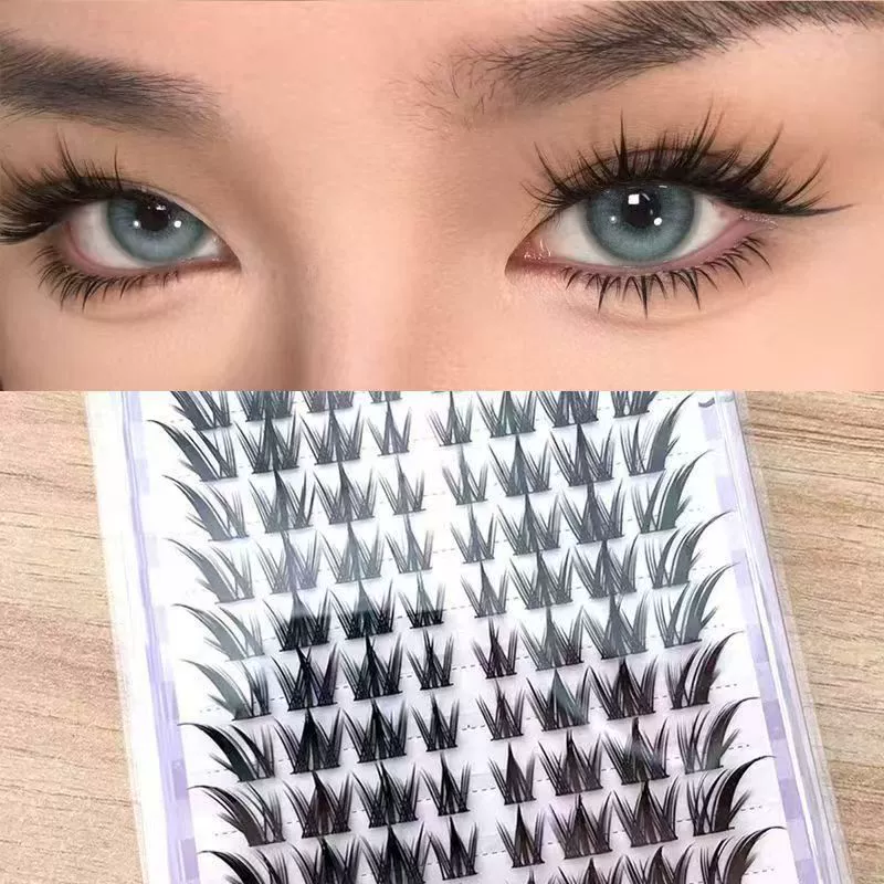 Lower Eyelashes small-flame style, single-cluster transparent stem, multi-style 10-row options