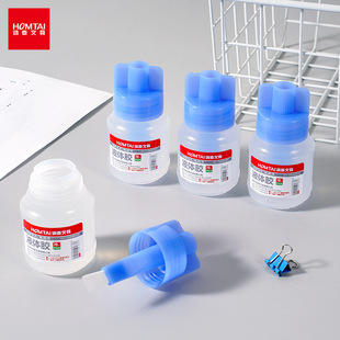 Hongtai liquid glue with brush liquid glue 70ML office handmade paper sheet easy to stick water lotion glue wholesale