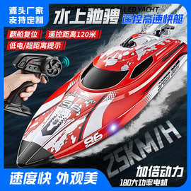 跨境HJ820遥控船 儿童水上玩具游艇防水耐撞灯光船防翻2.4G高速船