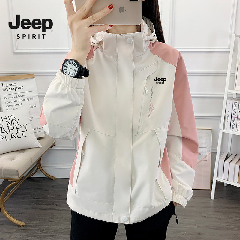 Jeep Spirit Jeep Jacket Women's Jacket Spring and Autumn Thin Style with Removable Inner Liner Mountaineering Jacket for Women