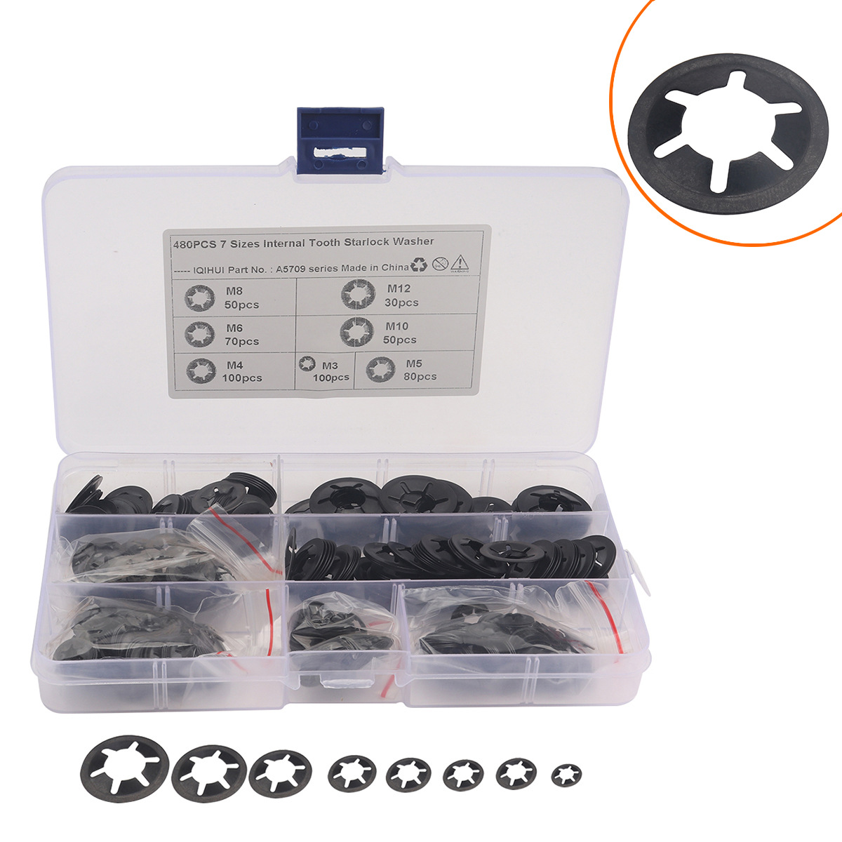 M3-M12 65锰钢 轴承夹卡圈挡圈 梅花垫圈 轴承梅花卡圈