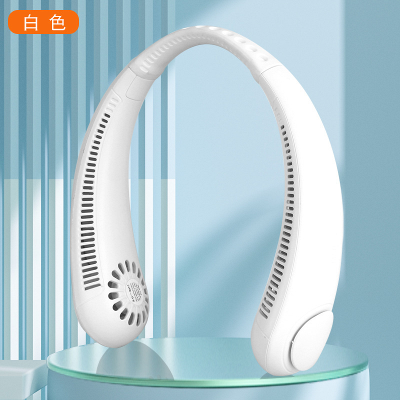 Cross-border leafless wearable fan silent cooling convenient lazy mini handheld neck strap fan