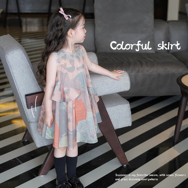 Children's Pure Cotton Dress Girl Princess Dress Summer Baby Girl Dress 2025 New Holiday Style Summer Dress Thin Style