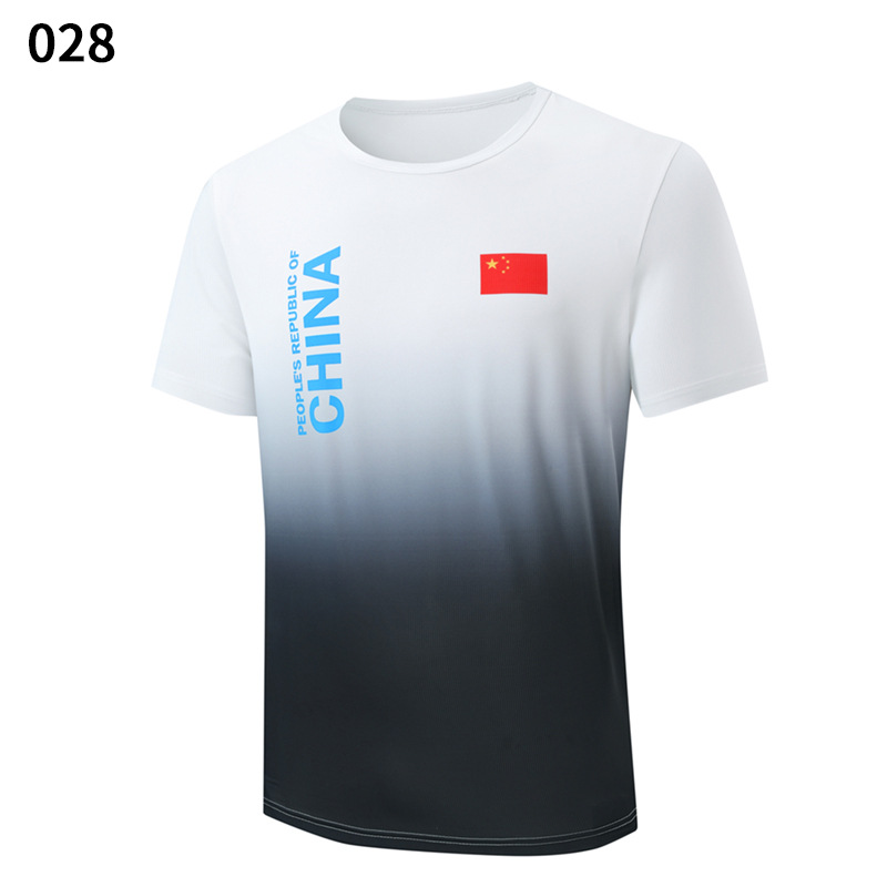 중국 팀 여름 새로운 속건성 반팔 티셔츠 남성 및 여성 스포츠 훈련 코치 유니폼 테니스 배드민턴 그룹 유니폼