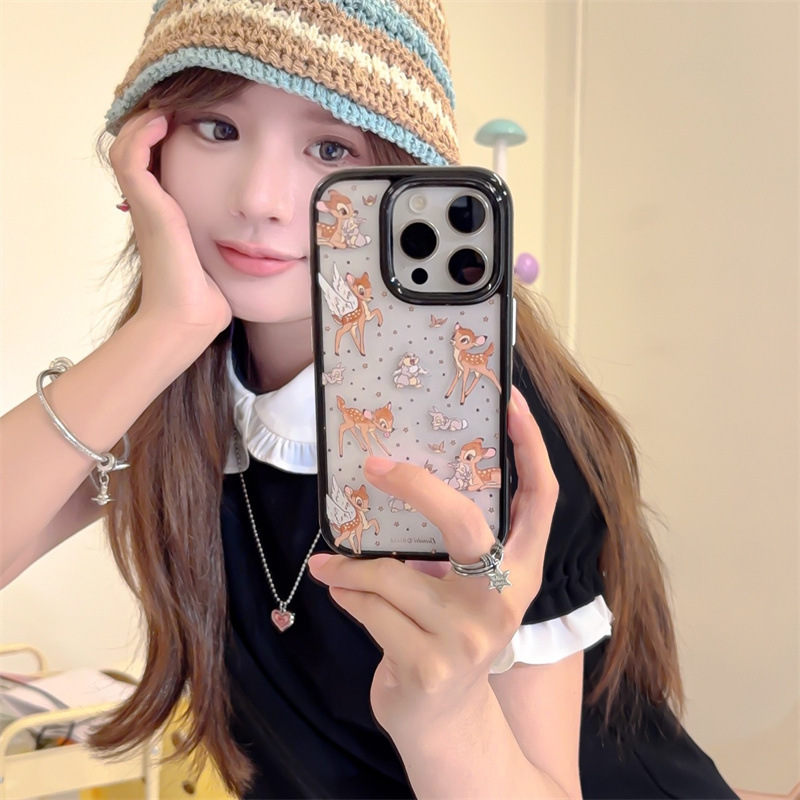 趣味卡通小鹿斑比兔子星星适用iPhone16苹果15ProMax/14/13手机壳|undefined