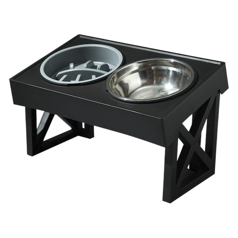 Tazón para perros para mascotas Tazón para gatos Tazón de comida para gatos para perros de acero inoxidable Alimentador vertical Tazón de alimentación para mascotas doble elevado Suministros para mascotas