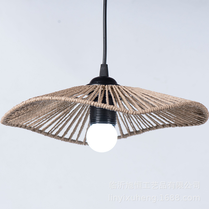 Paper Rope Lampshade New Chinese Imitation Rattan Lighting Homestay Restaurant Hot Pot Shop Creative Retro Pastoral Style DIY Lampshade Paper Rope Lampshade New Chinese Imitation Rattan Lighting Homestay Restaurant Hot Pot Shop Creative Retro Pastoral Style DIY Lampshade