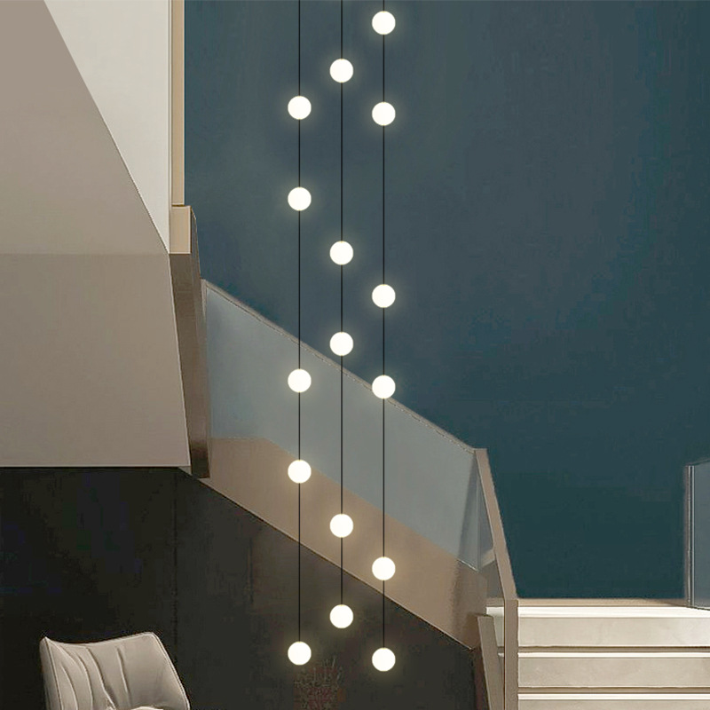 stairs a chandelier modern Simplicity Ultralight villa Penthouse floor Art originality design personality club lamps and lanterns