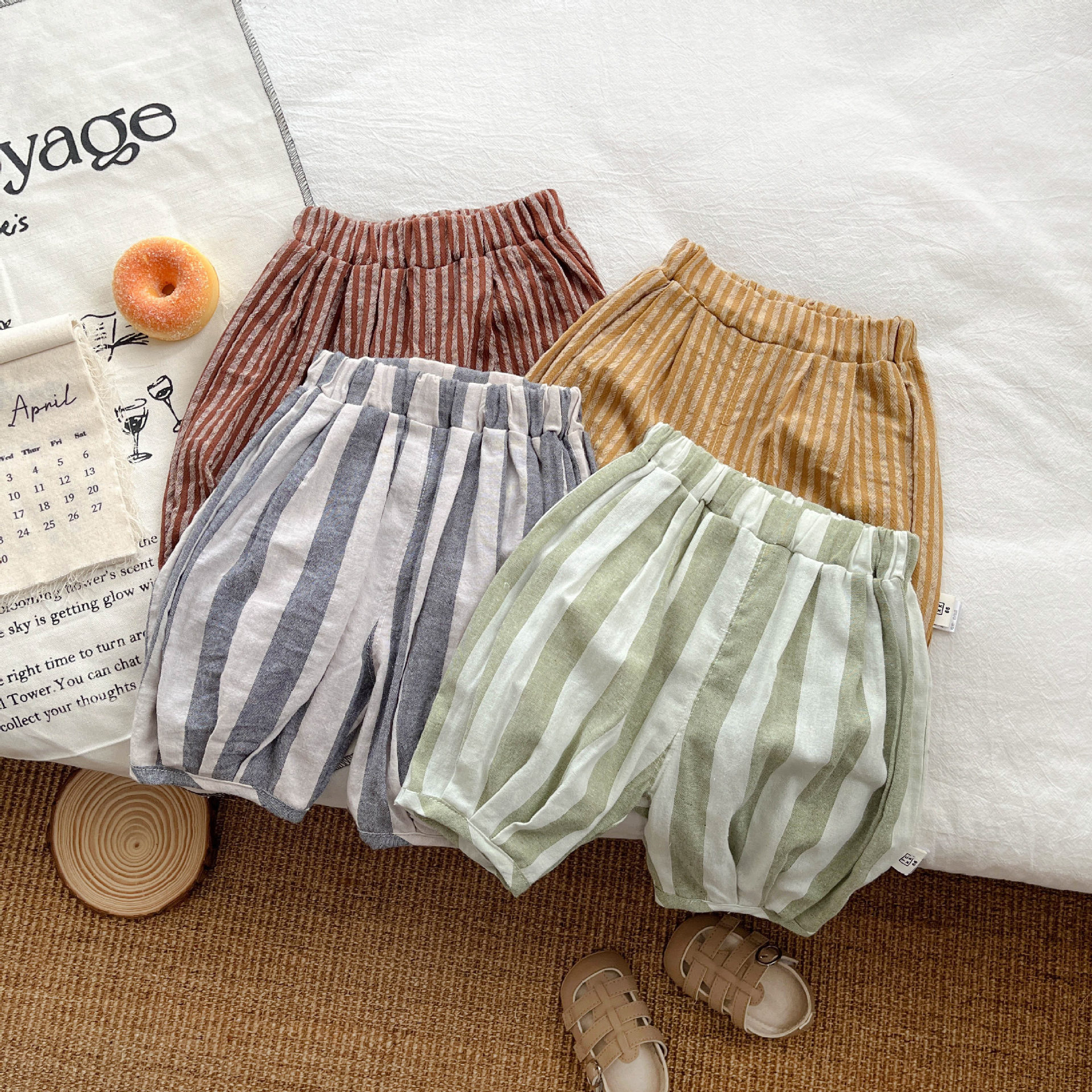 Boy's Anti-mosquito Pants Thin Summer Loose Striped Casual Pants Children's Lantern Trousers Baby Hallam Pants