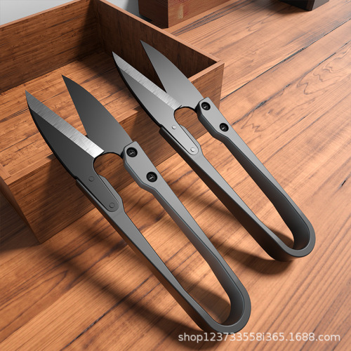 Needlework u-shaped scissors large black yarn scissors handmade cross stitch thread cutting scissors clothing special wholesale