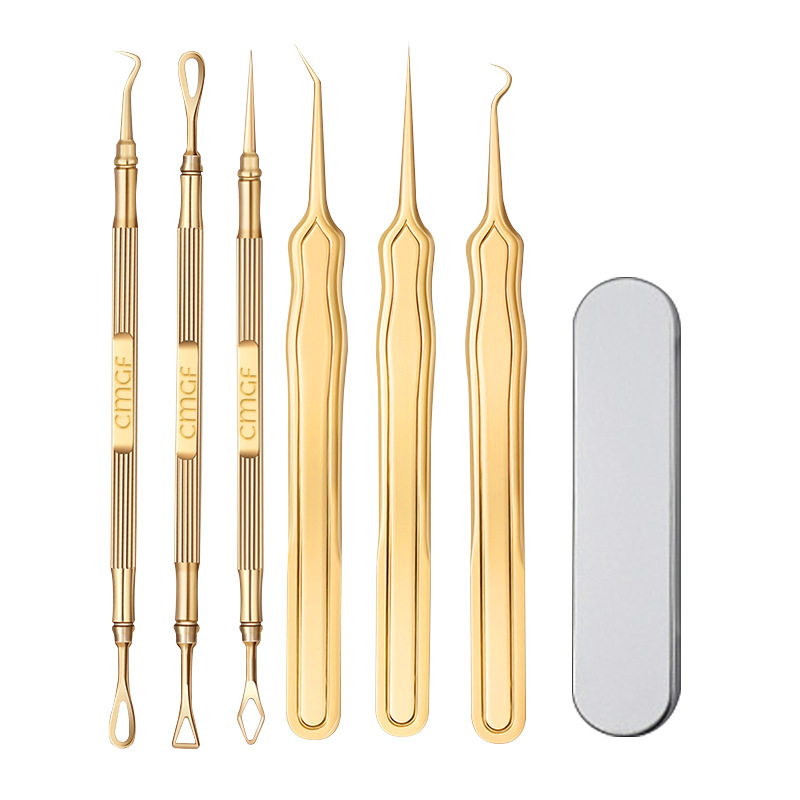 Pinzas de pinzas de células finas y finas para eliminar puntos negros, herramientas de acné de extrusión, aguja de acné, regalo de acné.