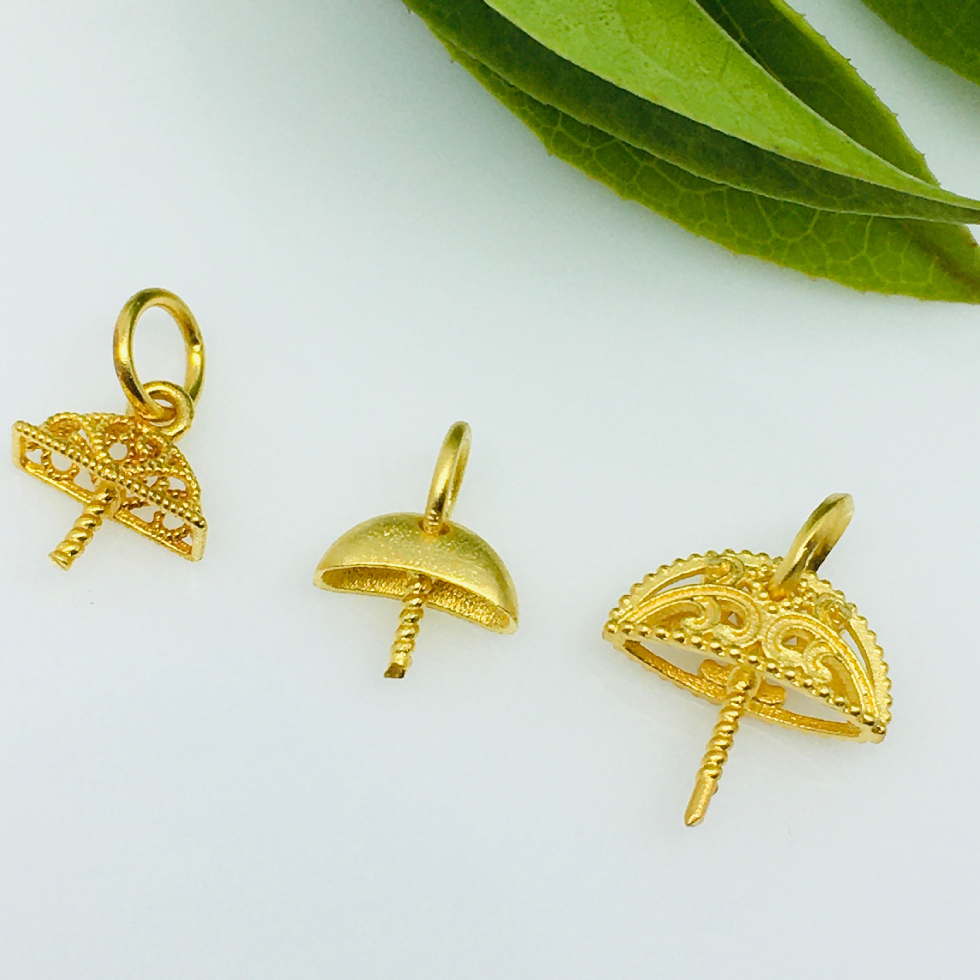 复古镂空G18K粘扣无事牌方牌 针式扣头玉坠吊坠扣头项坠站扣空托