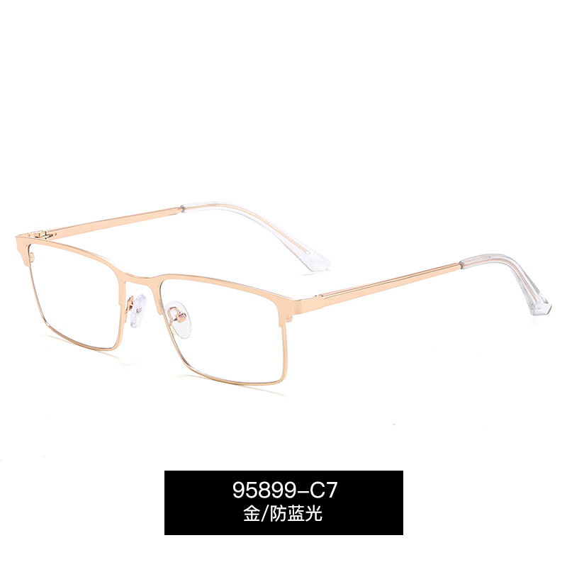 95899 de Europa y América de los nuevos hombres de negocios anti-azul espejo plano TR90 primavera espejo de la pierna de metal gafas ópticas gafas