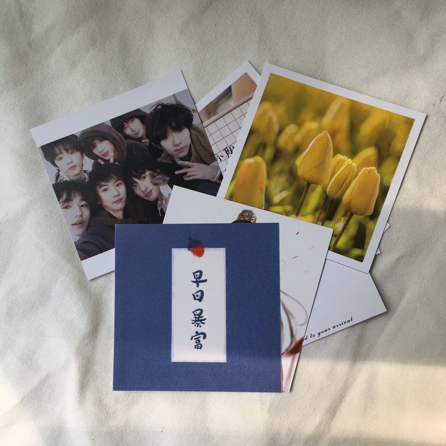 1010小卡片來圖.明信片方形卡動漫卡售後卡文藝珠光可雙面