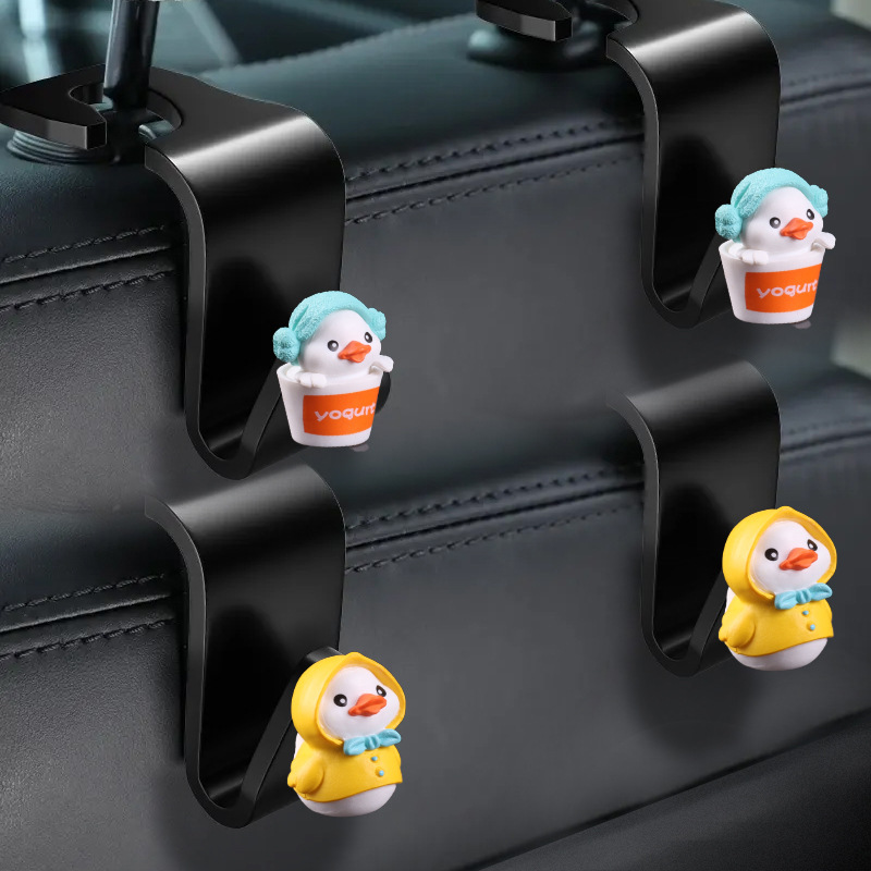 Gancho de coche de dibujos animados, respaldo de silla de coche, asiento trasero, gancho multifuncional, colgante oculto creativo, gancho pequeño