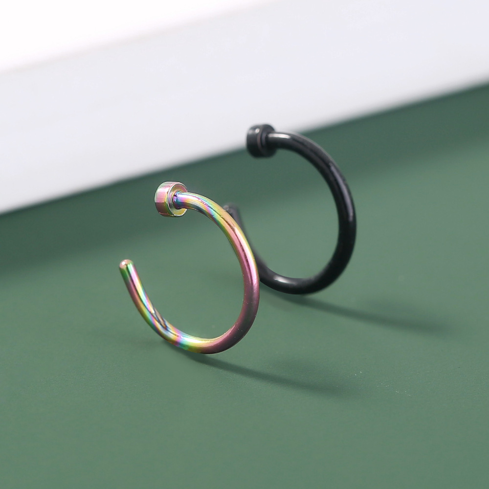 Fashion Titanium Steel Nose Ring Fake Nose Ring C-type Nose Piercing Jewelry display picture 3