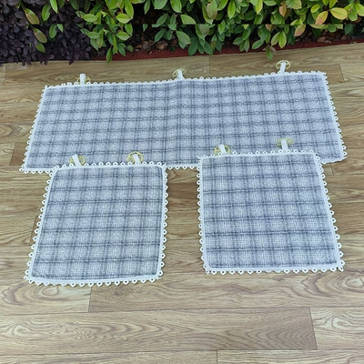 Set for All Seasons, Original Single-Piece – Seat cushion, seat cover - gray-and-white-square-5050cm-front-row-single-piece