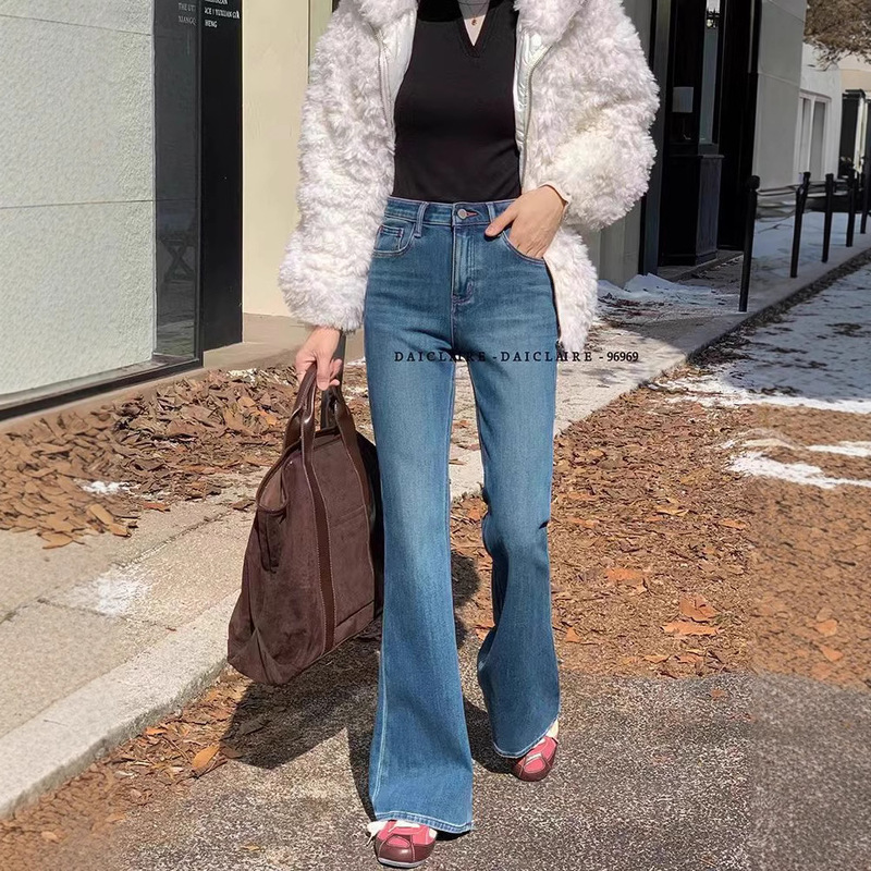 Dai*Claire Same Style Jeans for Women, New Spring High-Waisted Blue Flared Pants